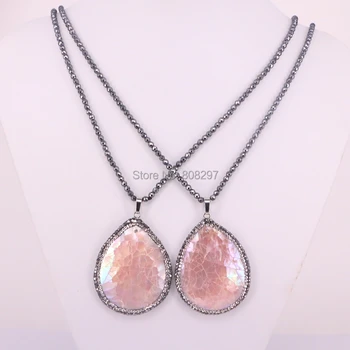 5Pcs Pave Crystal Rhinestone Waterdrop Shell Pendant With Hematite Beads Chain Fashion Jewely Making
5Pcs Pave Crystal Rhinestone Waterdrop Shell Pendant With Hematite Beads Chain Fashion Jewely Making