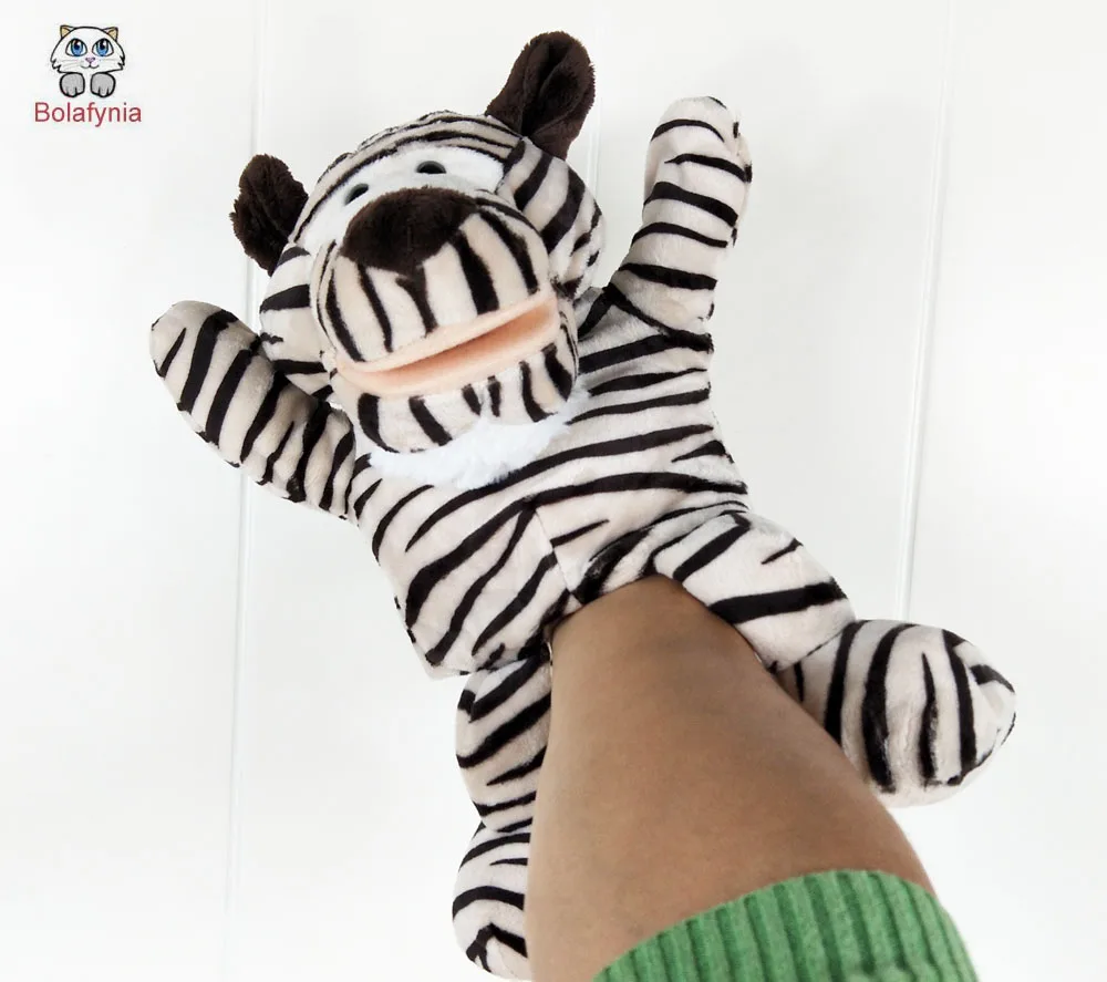 

BOLAFYNIA Infant Children Hand Puppet New arrive Tiger stripes kids baby plush Stuffed Toy Puppets toys Christmas birthday gift