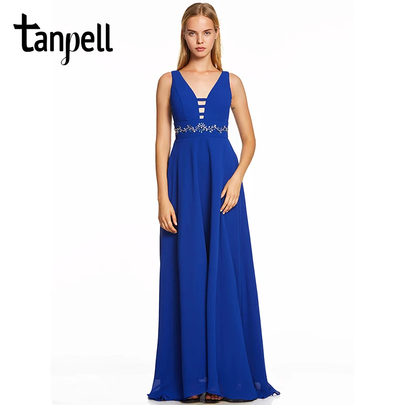 Tanpell v neck long evening dress dark royal blue sleeveless floor length a line gown women beaded empire formal evening dresses
Tanpell v neck long evening dress dark royal blue sleeveless floor length a line gown women beaded empire formal evening dresses
