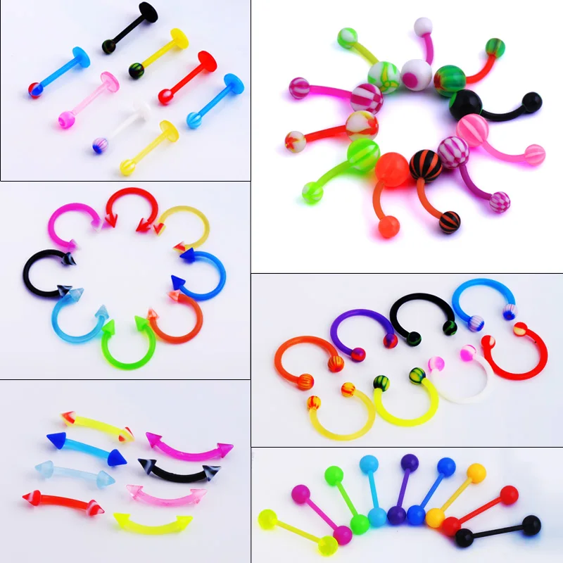 2 pcs/lot Wholesale 10 Style Color Ashine Soft Acrylic Eyebrow Navel Belly Lip Tongue Ring Nose Bar Rings Body Piercing Jewelry
2 pcs/lot Wholesale 10 Style Color Ashine Soft Acrylic Eyebrow Navel Belly Lip Tongue Ring Nose Bar Rings Body Piercing Jewelry