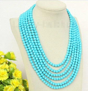 FREE shipping> >>>17"-22" 6row 6mm round turquoise bead necklace magnet clasp j10004
FREE shipping> >>>17"-22" 6row 6mm round turquoise bead necklace magnet clasp j10004