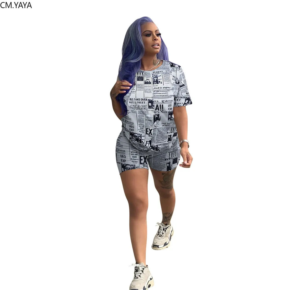 2019 Women summer letter newspaper print short sleeve t-shirt shorts suit two piece set sporting fashion tracksuit outfit GLL040
2019 Women summer letter newspaper print short sleeve t-shirt shorts suit two piece set sporting fashion tracksuit outfit GLL040