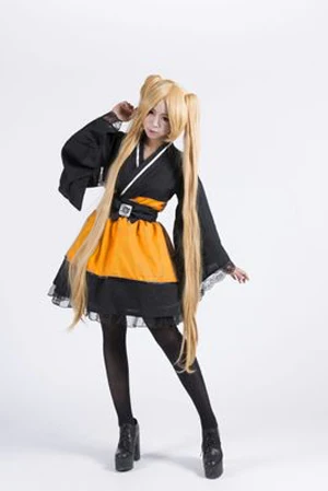 

Free Shipping Naruto Shippuden Uzumaki Naruto Female Lolita Kimono Dress Anime Cosplay Costume