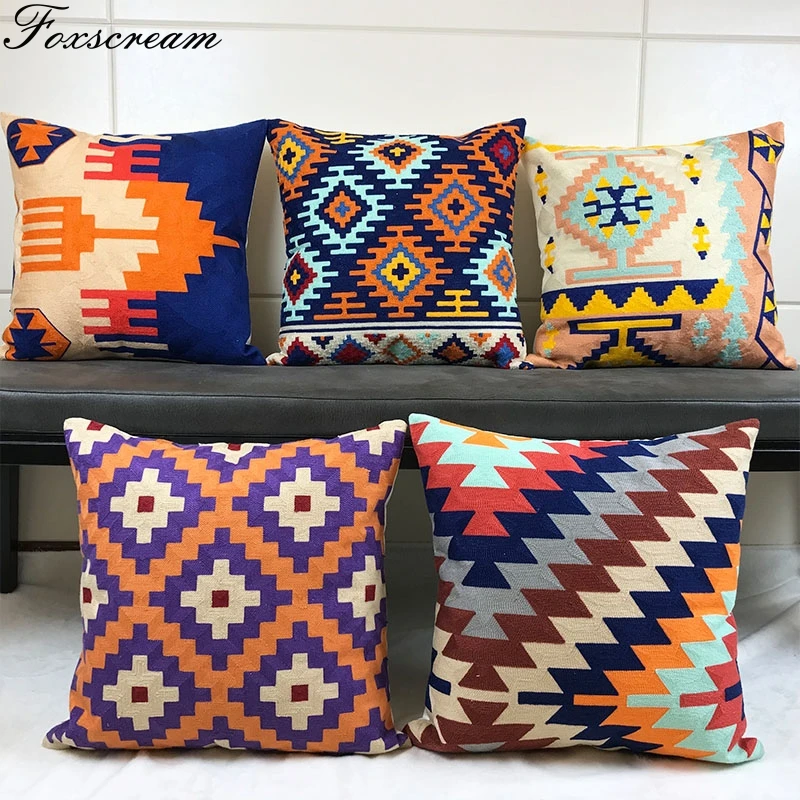 Bohemian Pillow covers Home Decor Embroidered Cushion Cover Geometric Throw Pillow Cotton Square Embroidery Pillow Cover 45x45cm
Bohemian Pillow covers Home Decor Embroidered Cushion Cover Geometric Throw Pillow Cotton Square Embroidery Pillow Cover 45x45cm
