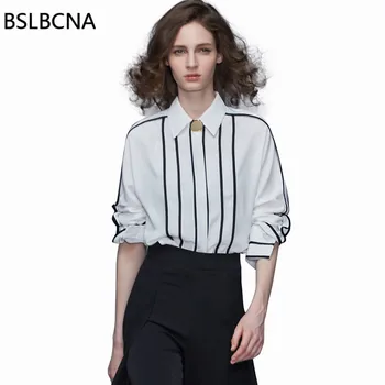 New Womens Tops And Blouses European Blusa Feminina Fashion Striped Chiffon Shirt Female Summer Autumn Long Sleeves Clothes A291
New Womens Tops And Blouses European Blusa Feminina Fashion Striped Chiffon Shirt Female Summer Autumn Long Sleeves Clothes A291