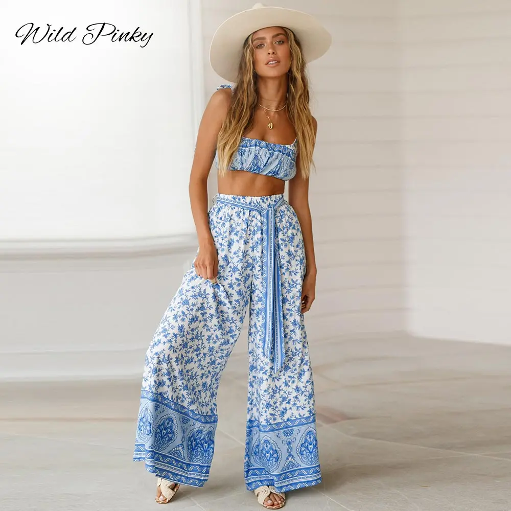 WildPinky Boho Casual Print Jumpsuit Romper Women Floral Two-piece Long Playsuits Summer Beach Loose Sashes Overalls Female
WildPinky Boho Casual Print Jumpsuit Romper Women Floral Two-piece Long Playsuits Summer Beach Loose Sashes Overalls Female