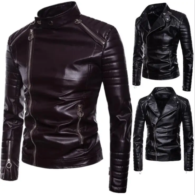 Spring autumn leather jacket slim motorcycle leather coat men jackets clothes personalized jaqueta de couro stage street fashion
Spring autumn leather jacket slim motorcycle leather coat men jackets clothes personalized jaqueta de couro stage street fashion