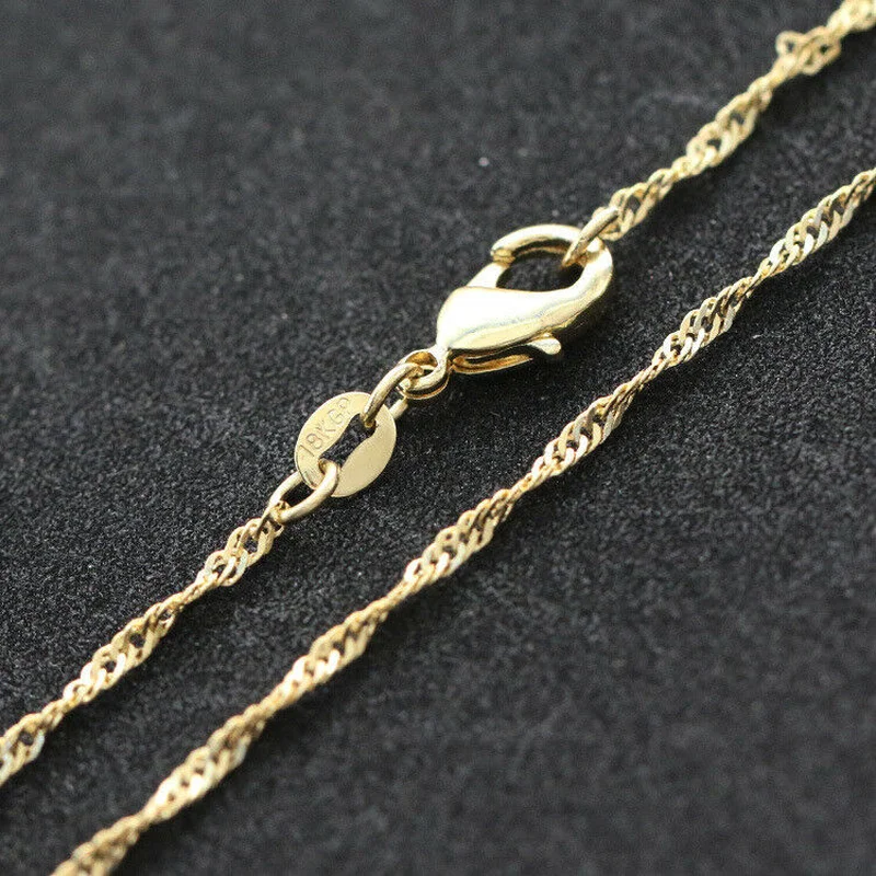 Wholesale Necklace Chains 2mm Gold-color Water Wave Chain Necklace for Women 16" 18" 20" 22" 24"
Wholesale Necklace Chains 2mm Gold-color Water Wave Chain Necklace for Women 16" 18" 20" 22" 24"