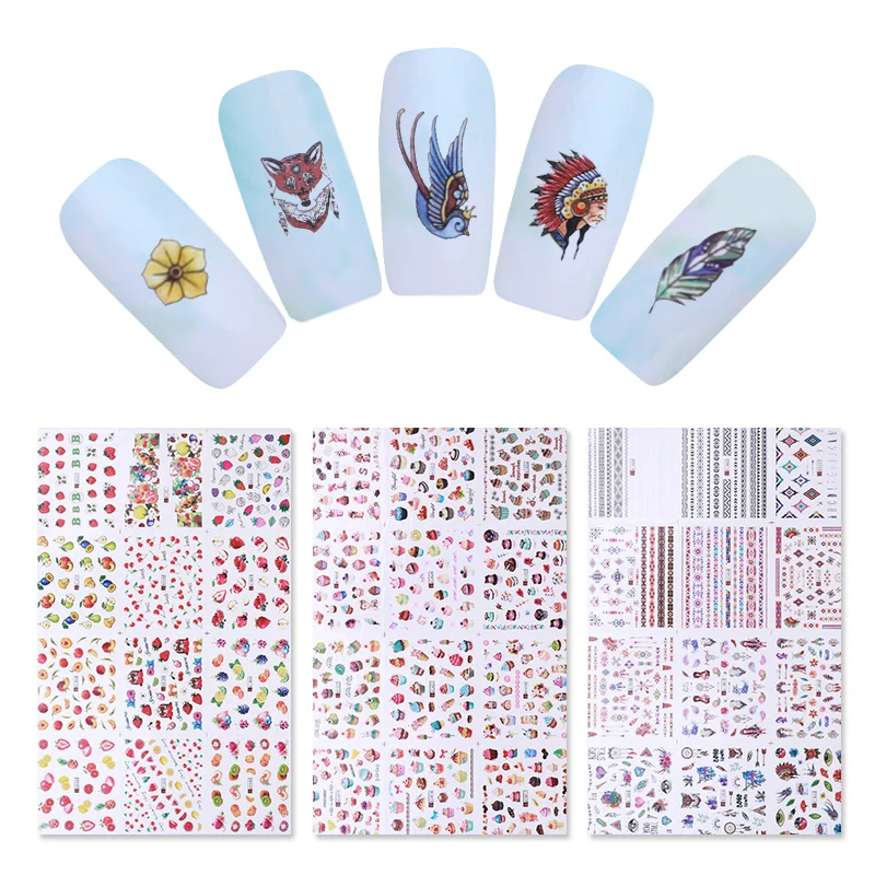 1 Sheet Flower Bird Fox Feather Nail Water Decals Papers Fruit Manicure Adhesive Transfer Stickers Nail Art Glue Tips
1 Sheet Flower Bird Fox Feather Nail Water Decals Papers Fruit Manicure Adhesive Transfer Stickers Nail Art Glue Tips