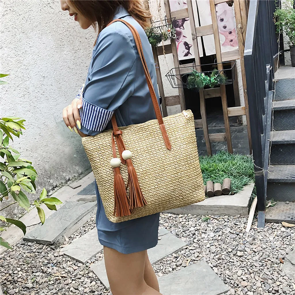 Fashion Casual Summer Women Straw Simple Versatile Shoulder Bag Large-capacity Handbag Crossbody Bag
Fashion Casual Summer Women Straw Simple Versatile Shoulder Bag Large-capacity Handbag Crossbody Bag