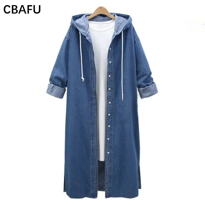 CBAFU L-4XL women autumn hodded denim jackets single button long jeans coats new arrival cardigan plus size outwear X168
CBAFU L-4XL women autumn hodded denim jackets single button long jeans coats new arrival cardigan plus size outwear X168