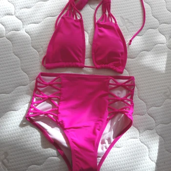 High Quality High Waisted Bikinis Sexy Bandage Swimsuit Sport Women Padded Bra +High Waist Bottoms Vintage Top Halter Swimsuits
High Quality High Waisted Bikinis Sexy Bandage Swimsuit Sport Women Padded Bra +High Waist Bottoms Vintage Top Halter Swimsuits
