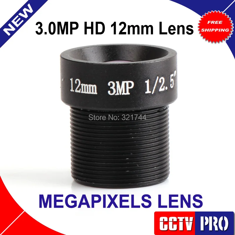 1/2.5" M12 F2.0 3.0 Mega Pixels CCTV Camera Lens 12mm 26.2 Degrees Wide Angle Lens For HD IP CCTV Security Cameras
1/2.5" M12 F2.0 3.0 Mega Pixels CCTV Camera Lens 12mm 26.2 Degrees Wide Angle Lens For HD IP CCTV Security Cameras