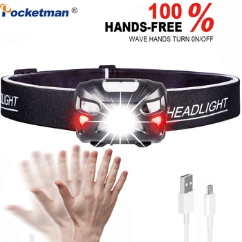 USB Rechargeable LED Headlamp Motion Sensor 5000LM Ultra Bright Head lamp Built-in battery Lightweight Adjustable Headlight
USB Rechargeable LED Headlamp Motion Sensor 5000LM Ultra Bright Head lamp Built-in battery Lightweight Adjustable Headlight