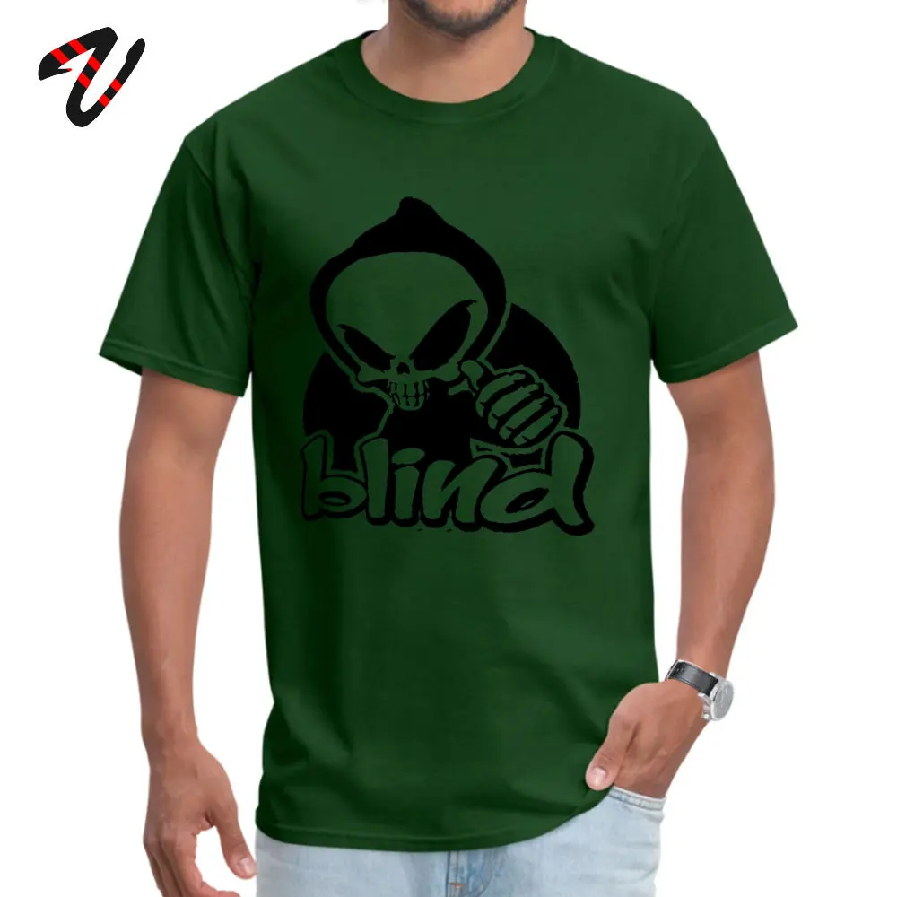 Dominant Men's T Shirts Round Collar Short Sleeve Cotton Blind skeleton. Tops Shirt Personalized Top T-shirts Wholesale Blind skeleton.10956 dark