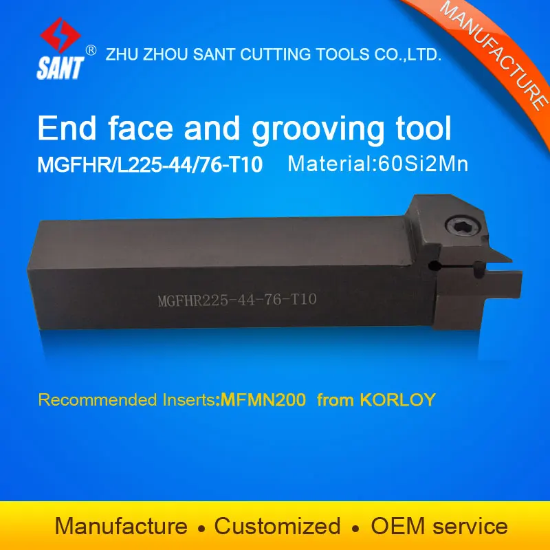 Zhuzhou Sant cnc cutting tools Grooving tool holder MGFHR225-44-76-T10 with Korloy inserts MFMN200-M selling hot in abroad
Zhuzhou Sant cnc cutting tools Grooving tool holder MGFHR225-44-76-T10 with Korloy inserts MFMN200-M selling hot in abroad