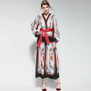 5XL Plus Size runways Fashion designer Maxi dress Women's long sleeve V-neck sexy Vintage printing party patterned long dresses
5XL Plus Size runways Fashion designer Maxi dress Women's long sleeve V-neck sexy Vintage printing party patterned long dresses