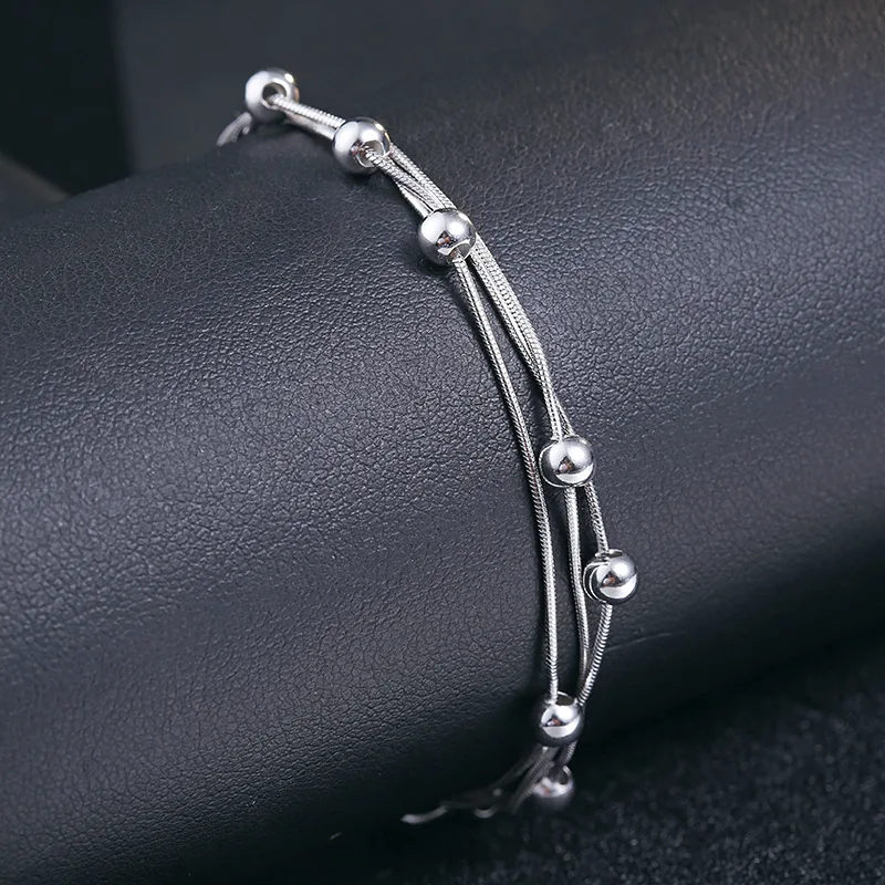 S925 Silver Bracelet Female Simple Fashion Wild Multi-layer Bead Bracelet Snake Bone Chain Fit for Women's Bracelet DIY Jewelry
S925 Silver Bracelet Female Simple Fashion Wild Multi-layer Bead Bracelet Snake Bone Chain Fit for Women's Bracelet DIY Jewelry