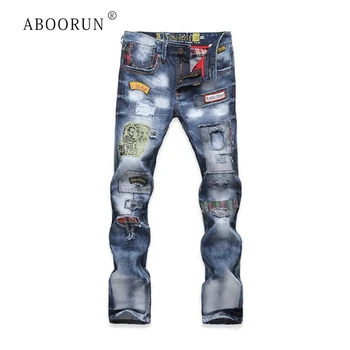 Mens Ripped Jeans Pants Blue Patches Streetwear Denim Trousers Designer Fashion Distressed Hole Jeans Brand Slim Washed Jeans
Mens Ripped Jeans Pants Blue Patches Streetwear Denim Trousers Designer Fashion Distressed Hole Jeans Brand Slim Washed Jeans