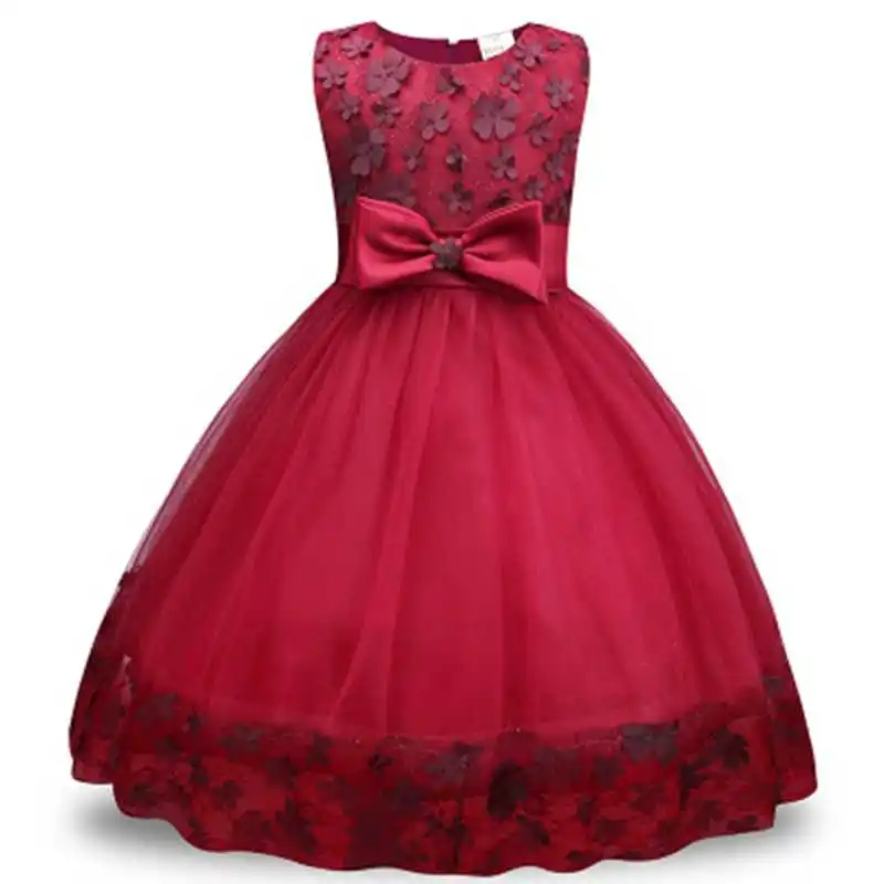 New Children infant girl petals flower dress Elegant baby dress bridesmaid girl Vestido Infantil official Party dress red wine
New Children infant girl petals flower dress Elegant baby dress bridesmaid girl Vestido Infantil official Party dress red wine