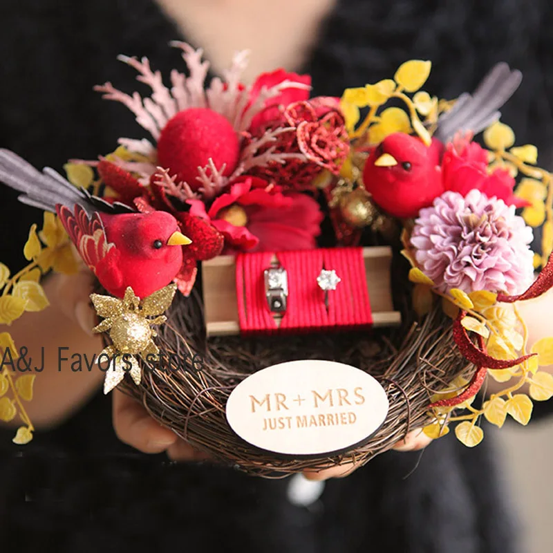 1pcs party decoration Engagement marriage Wedding customized bearer rings boxes custom Red love bird ring pillow
1pcs party decoration Engagement marriage Wedding customized bearer rings boxes custom Red love bird ring pillow
