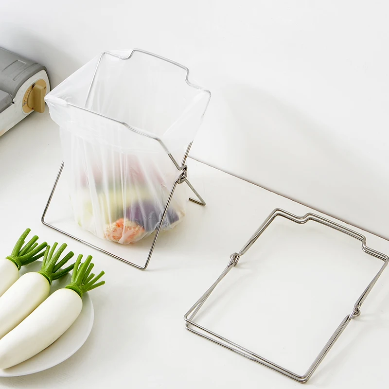 Stainless steel foldable trash bag holder garbage bag shelf towel hanger storage rack Easy Save Space Kitchen oraganizer
Stainless steel foldable trash bag holder garbage bag shelf towel hanger storage rack Easy Save Space Kitchen oraganizer