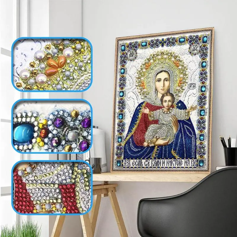 Special Shaped Round Crystal Drill 5D DIY Diamond Painting Embroidery Icon Religion Rhinestones Cross Stitch Gift Decor
Special Shaped Round Crystal Drill 5D DIY Diamond Painting Embroidery Icon Religion Rhinestones Cross Stitch Gift Decor