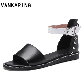 VANKARING sandals 2019 new fashion summer genuine leather flat heels sandals women shoes casual rivets dress date women sandals
VANKARING sandals 2019 new fashion summer genuine leather flat heels sandals women shoes casual rivets dress date women sandals