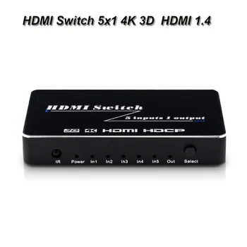 4K HDMI Switch Switcher 5x1 selector HDMI 5 in 1 out support 4Kx2K 30Hz V1.4 3D for HDTV DVD
4K HDMI Switch Switcher 5x1 selector HDMI 5 in 1 out support 4Kx2K 30Hz V1.4 3D for HDTV DVD