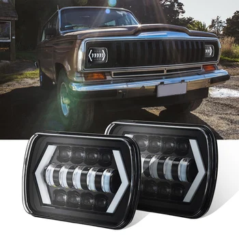 2Pcs 7X6 Inch Halo Led Headlights, 5X7 Inch Square Led Headlamp With-Arrow Angel Eyes Drl Turn Signal Light Replaces H6054 H50
2Pcs 7X6 Inch Halo Led Headlights, 5X7 Inch Square Led Headlamp With-Arrow Angel Eyes Drl Turn Signal Light Replaces H6054 H50
