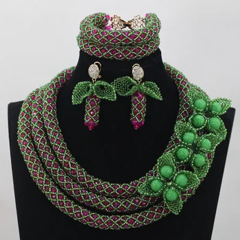 Green/Pink African Beads Wedding Crystal Necklace Set Luxury Chunky Nigerian Women Jewelry Sets Free ShippingABH011
Green/Pink African Beads Wedding Crystal Necklace Set Luxury Chunky Nigerian Women Jewelry Sets Free ShippingABH011
