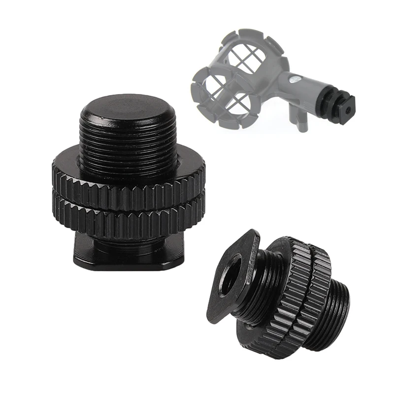 Double Nuts 5/8 to 3/8 Hotshoe Screw Adapter for Flash Hot Shoe Mount to Microphone Stand Photo Studio Accessories
Double Nuts 5/8 to 3/8 Hotshoe Screw Adapter for Flash Hot Shoe Mount to Microphone Stand Photo Studio Accessories
