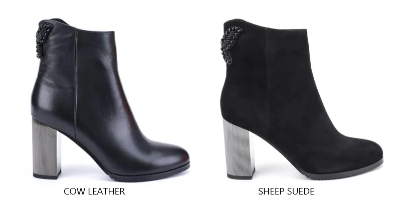 BELISS new design ankle boots for women high heels boots ladies butterfly sexy genuine leather pointed toe (1 (17)