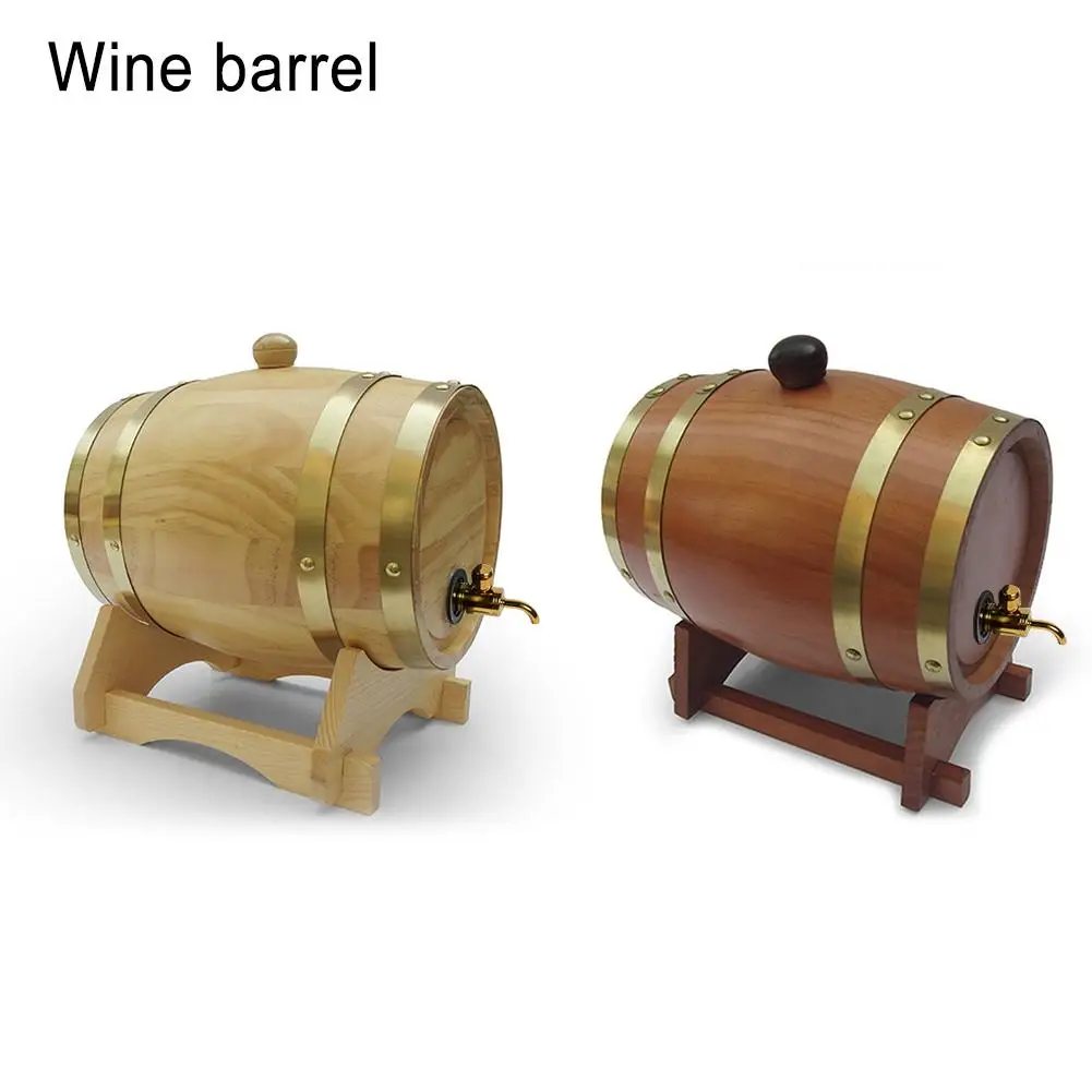Oak Pine Wine Barrel 1.5L Barrels Metal Faucet Storage Special For Whiskey Rum Port Decorative Hotel | Дом и сад