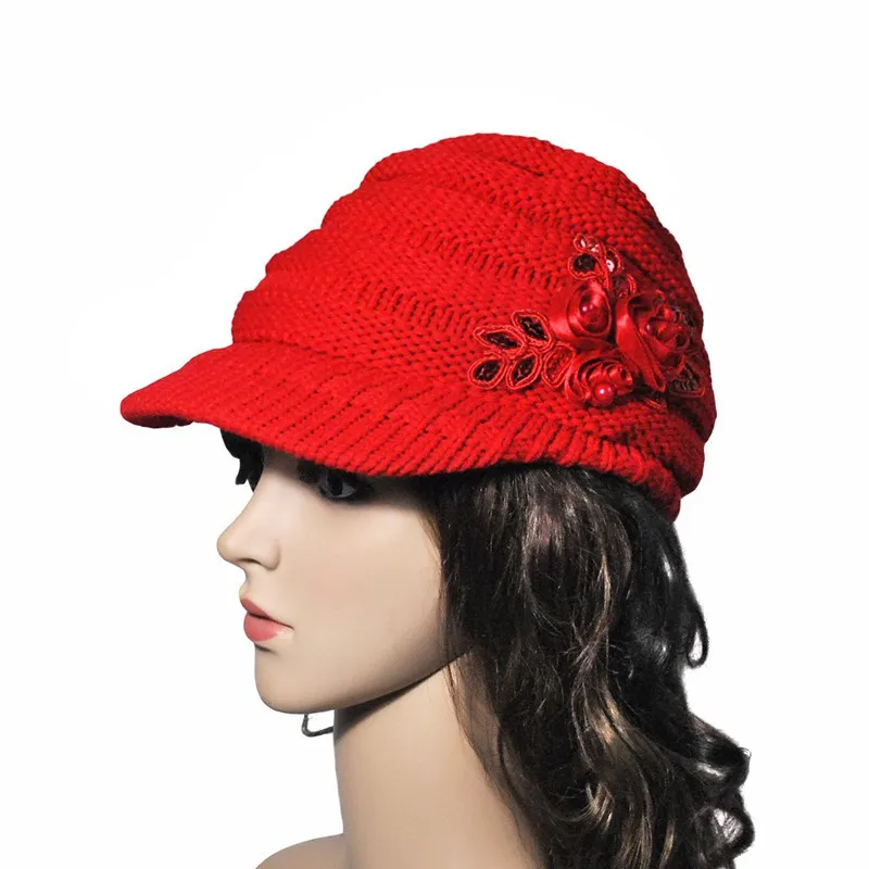 Womens Lady Ski Snowboard Knitting Cap Fancy Flower Winter Warm Visor Knit Hat
Womens Lady Ski Snowboard Knitting Cap Fancy Flower Winter Warm Visor Knit Hat