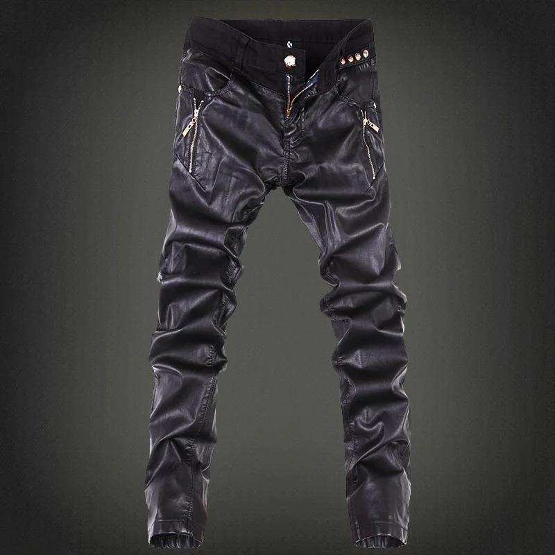 Pu Leather Pants Men 2018 Brand New Skinny Spliced Men's PU Leather Motorcycle Pant Casual Slim Fit Stitching Men Clothes Hot!
Pu Leather Pants Men 2018 Brand New Skinny Spliced Men's PU Leather Motorcycle Pant Casual Slim Fit Stitching Men Clothes Hot!