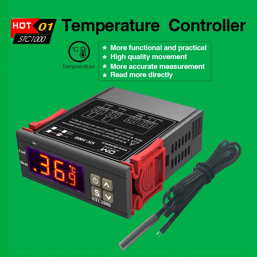 STC-1000 Digital 110-220V Temperature Controller Thermostat Aquarium with Sensor