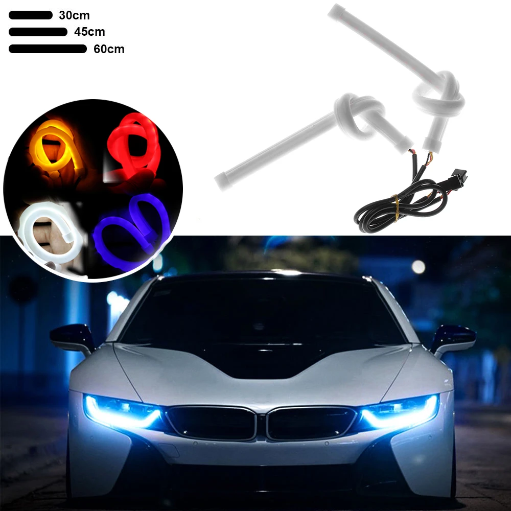 2Pcs 30cm/45cm/60cm Flexible Car Soft Tube LED Strip Light Angel Eye DRL Daytime Running Headlight Lamp Car Styling
2Pcs 30cm/45cm/60cm Flexible Car Soft Tube LED Strip Light Angel Eye DRL Daytime Running Headlight Lamp Car Styling
