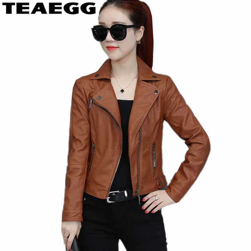 TEAEGG 2020 Brown Pu Leather Jacket For Women Coat Jaqueta Feminina De Couro Short Faux Women Leather Jackets Outwear AL754
TEAEGG 2020 Brown Pu Leather Jacket For Women Coat Jaqueta Feminina De Couro Short Faux Women Leather Jackets Outwear AL754