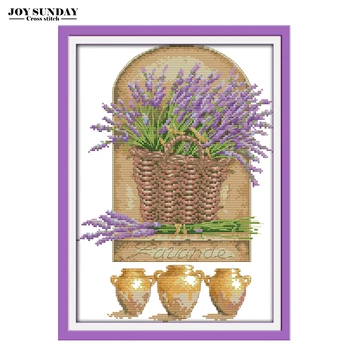 

Lavender cross stitch needlework diy aida 14ct 11ct dmc cotton thread paintings stitch cross embroidery kit new year decorations