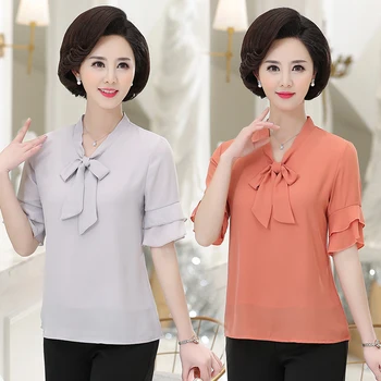 Solid Color Chiffon T Shirt Summer Women Tops T-Shirts 2020 New Plus Size Middle Age Mother Clothes Short Sleeve Bottoming Shirt
Solid Color Chiffon T Shirt Summer Women Tops T-Shirts 2020 New Plus Size Middle Age Mother Clothes Short Sleeve Bottoming Shirt