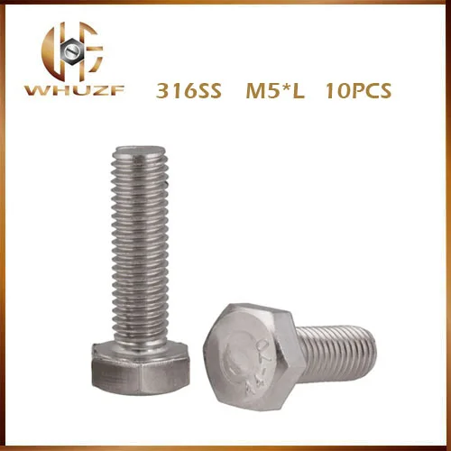 M5 M5*10/12/16/20/25/30mm 316 Stainless Steel ss Bolt DIN933 Metric Full Thread External Hex Hexagon Head Screw
M5 M5*10/12/16/20/25/30mm 316 Stainless Steel ss Bolt DIN933 Metric Full Thread External Hex Hexagon Head Screw