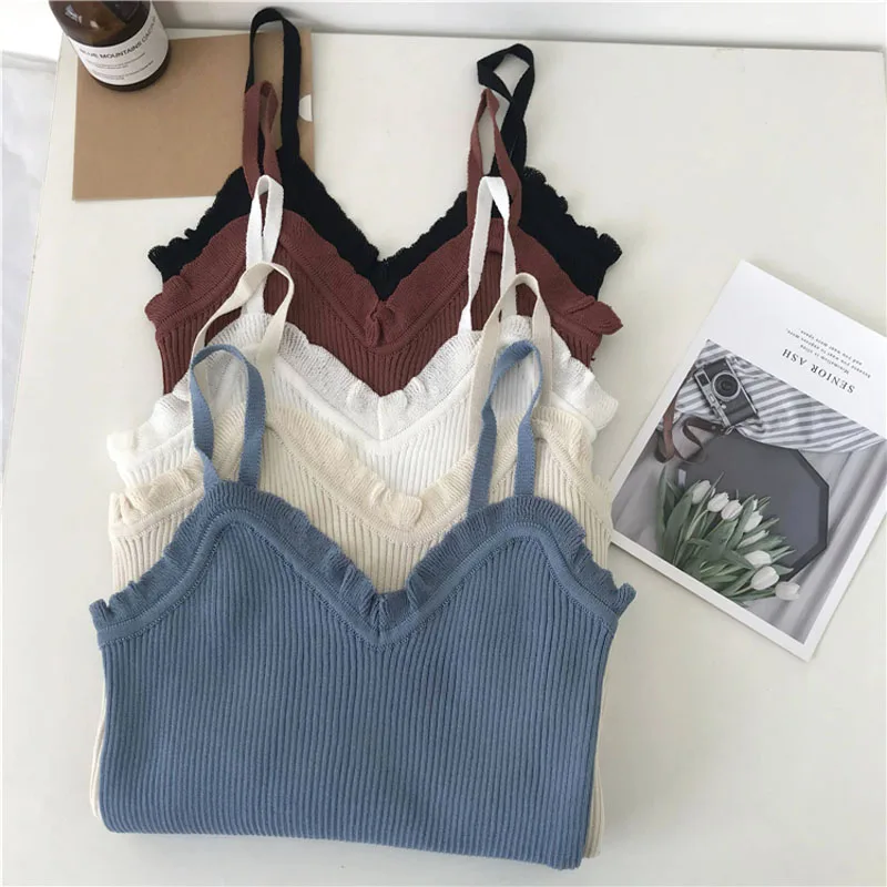 Spring Summer Fashion V-Neck Slim Knitted Camisole Women Casual All-match Tank Tops 2019 New Arrival Female Basic Tops
Spring Summer Fashion V-Neck Slim Knitted Camisole Women Casual All-match Tank Tops 2019 New Arrival Female Basic Tops