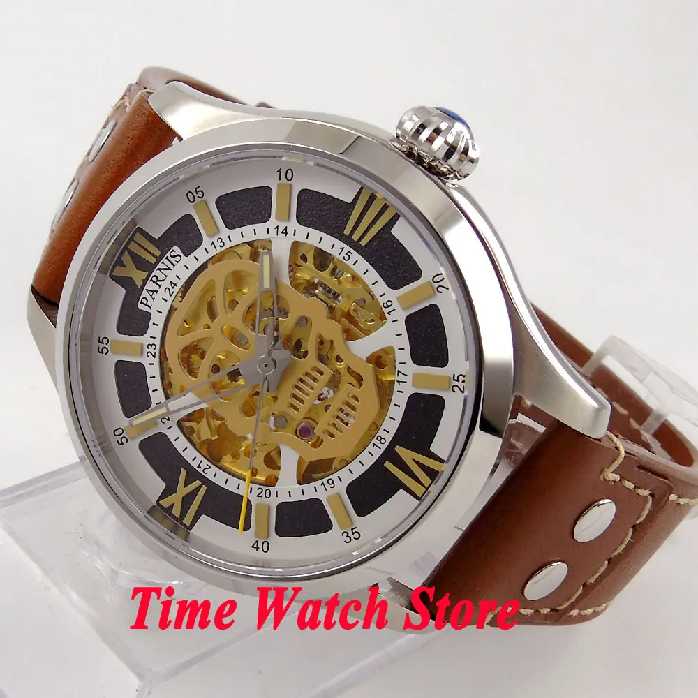 Parnis 45mm 21 jewels MIYOTA 10ATM Automatic Men's watch gold color sapphire glass skeleton dial Dual time zone waterproof 525A
Parnis 45mm 21 jewels MIYOTA 10ATM Automatic Men's watch gold color sapphire glass skeleton dial Dual time zone waterproof 525A
