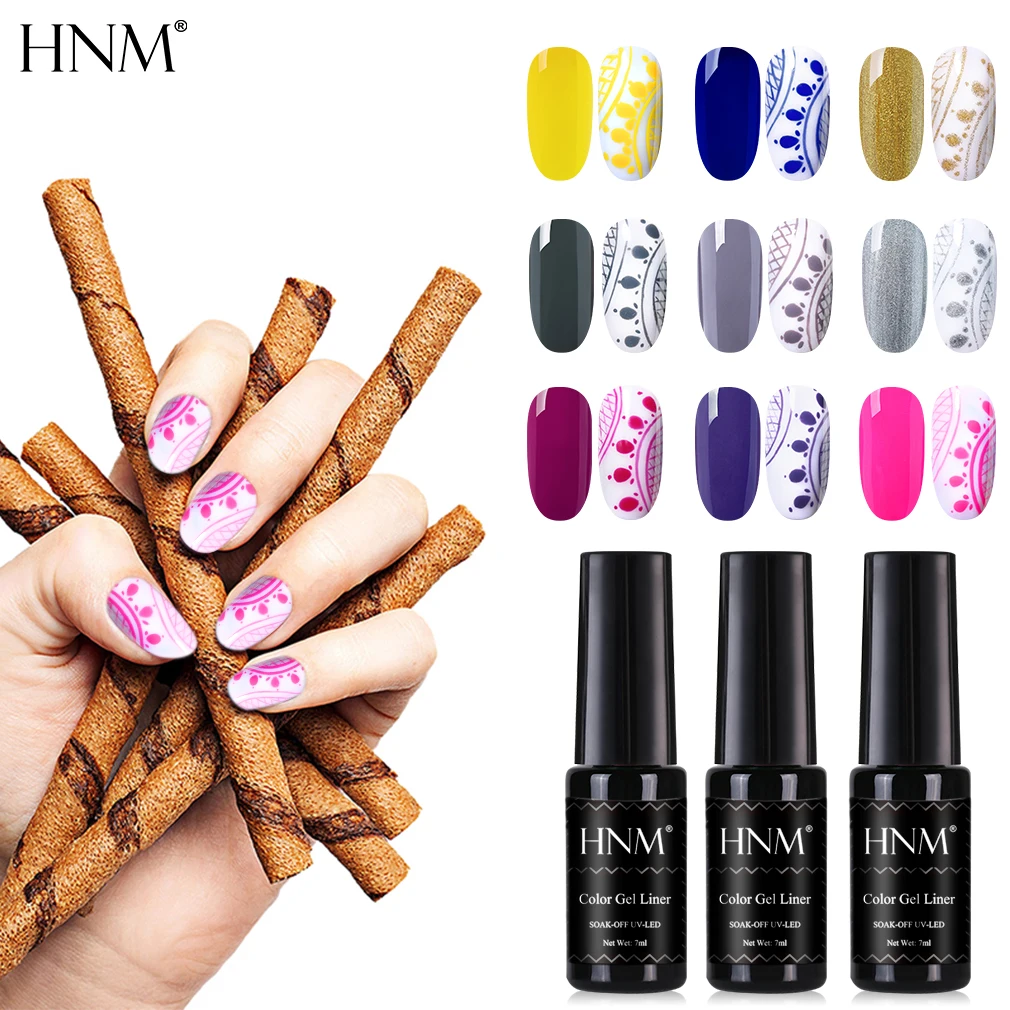 HNM Color Gel Liner 7ml Nail Gel Polish Painting Manicure Soak Off DIY Smooth Liner Drawing Painting Gel Nail Art Design UV LED
HNM Color Gel Liner 7ml Nail Gel Polish Painting Manicure Soak Off DIY Smooth Liner Drawing Painting Gel Nail Art Design UV LED