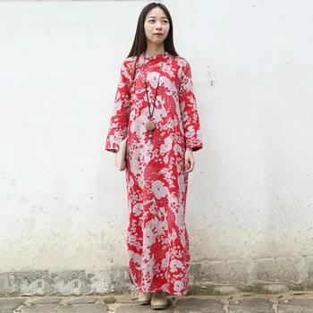 Spring Sunflower Print Dress Women Cheongsam Autumn Chinese Dress Cotton Linen Qipao 9 Points Sleeve Vintage Robe Femme Vestido
Spring Sunflower Print Dress Women Cheongsam Autumn Chinese Dress Cotton Linen Qipao 9 Points Sleeve Vintage Robe Femme Vestido