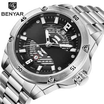 Men Watch Top Brand BENYAR New Fashion Casual Quartz Watch Mens Military Stainless Steel Band Waterproof Clock Relogio Masculino
Men Watch Top Brand BENYAR New Fashion Casual Quartz Watch Mens Military Stainless Steel Band Waterproof Clock Relogio Masculino