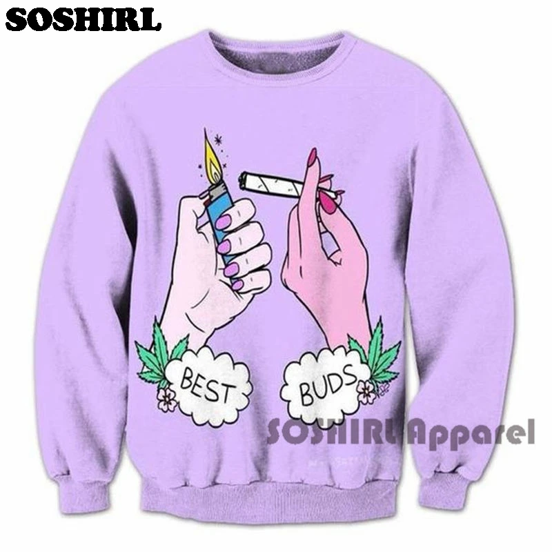 Best Buds Funny Print Sweatshirt Sexy Lavender Colour Women's Hoodies Svitshot Feminine Casual Pullover Candy Coat Outwear Tops
Best Buds Funny Print Sweatshirt Sexy Lavender Colour Women's Hoodies Svitshot Feminine Casual Pullover Candy Coat Outwear Tops