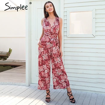 Simplee Boho floral print v neck sexy jumpsuit women Backless lace up casual jumpsuit romper 2018 Loose vintage summer jumpsuit
Simplee Boho floral print v neck sexy jumpsuit women Backless lace up casual jumpsuit romper 2018 Loose vintage summer jumpsuit