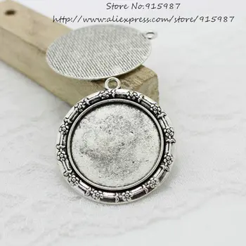 10pcs Antique silver Metal Alloy flower cameo 40*45mm(Fit 30mm) Round Cabochon Pendant Setting Jewelry Blank Pendant Tray D0821
10pcs Antique silver Metal Alloy flower cameo 40*45mm(Fit 30mm) Round Cabochon Pendant Setting Jewelry Blank Pendant Tray D0821